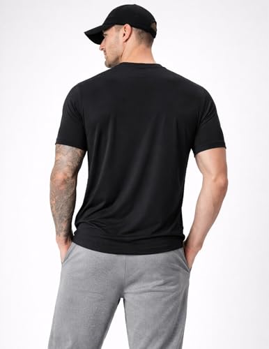 5-Pack Men's Quick Dry Athletic Crew Neck Workout T-Shirts