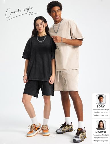 Men's Oversized Acid Wash Heavyweight Cotton T-Shirt