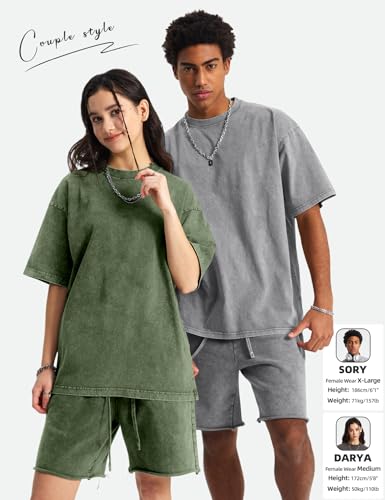 Men's Oversized Acid Wash Heavyweight Cotton T-Shirt