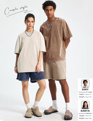 Men's Oversized Acid Wash Heavyweight Cotton T-Shirt