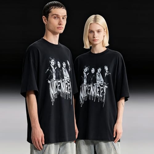 Oversized Unisex Graphic Embroidered Streetwear T-Shirt