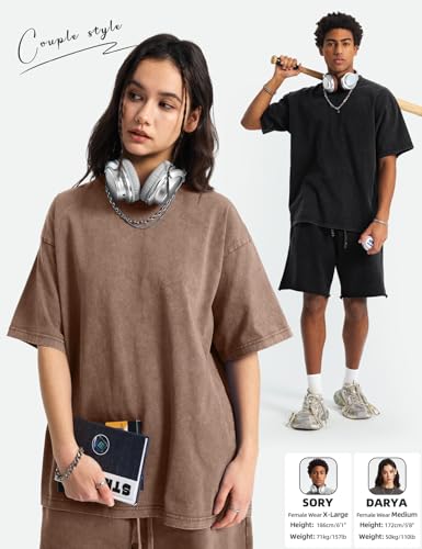 Men's Oversized Acid Wash Heavyweight Cotton T-Shirt