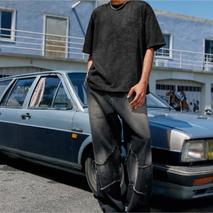 Washed Loose Fit Short Sleeve Street T-Shirt Men