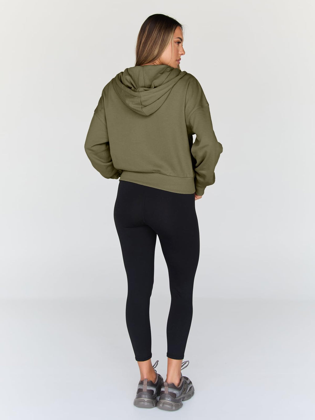 Women's Cropped Zip Up Lightweight Hoodie Athletic Jacket