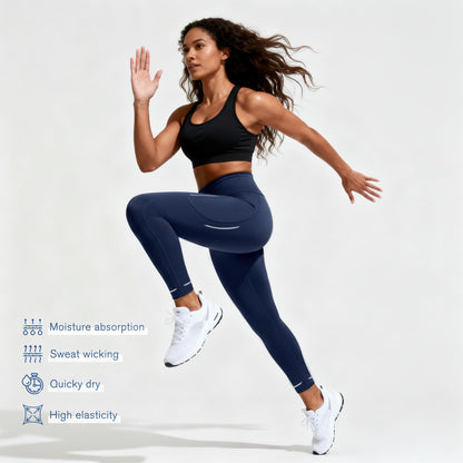 Women's High Waisted Yoga Leggings 6 Pockets Gym Compression Pants