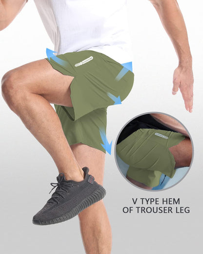 2 Pack Quick Dry 7 Inch Workout Gym Shorts