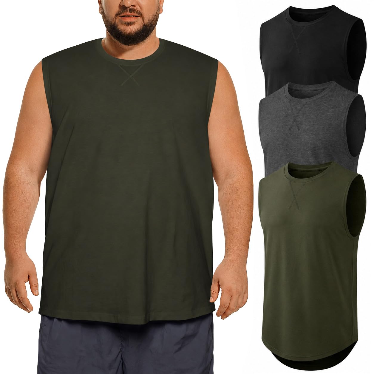 Men's Dry Fit Muscle Tank Top Athletic Sleeveless Shirt
