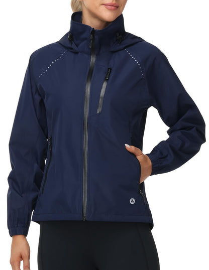 Waterproof Reflective Cycling Rain Jacket Hooded