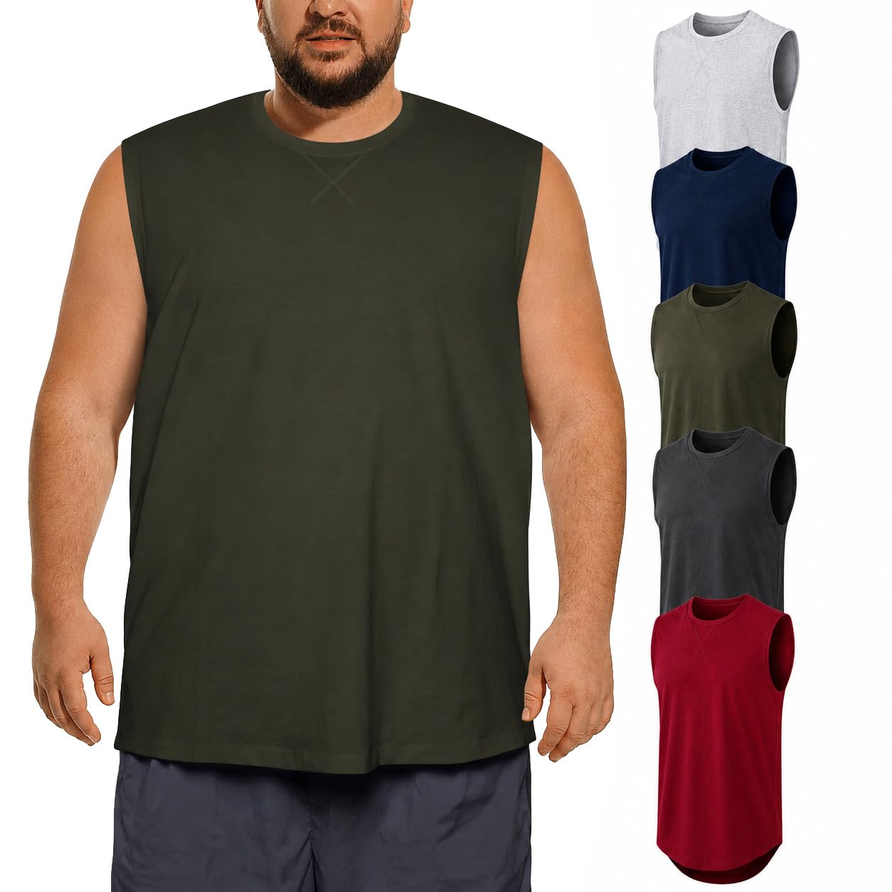 Men's Dry Fit Muscle Tank Top Athletic Sleeveless Shirt