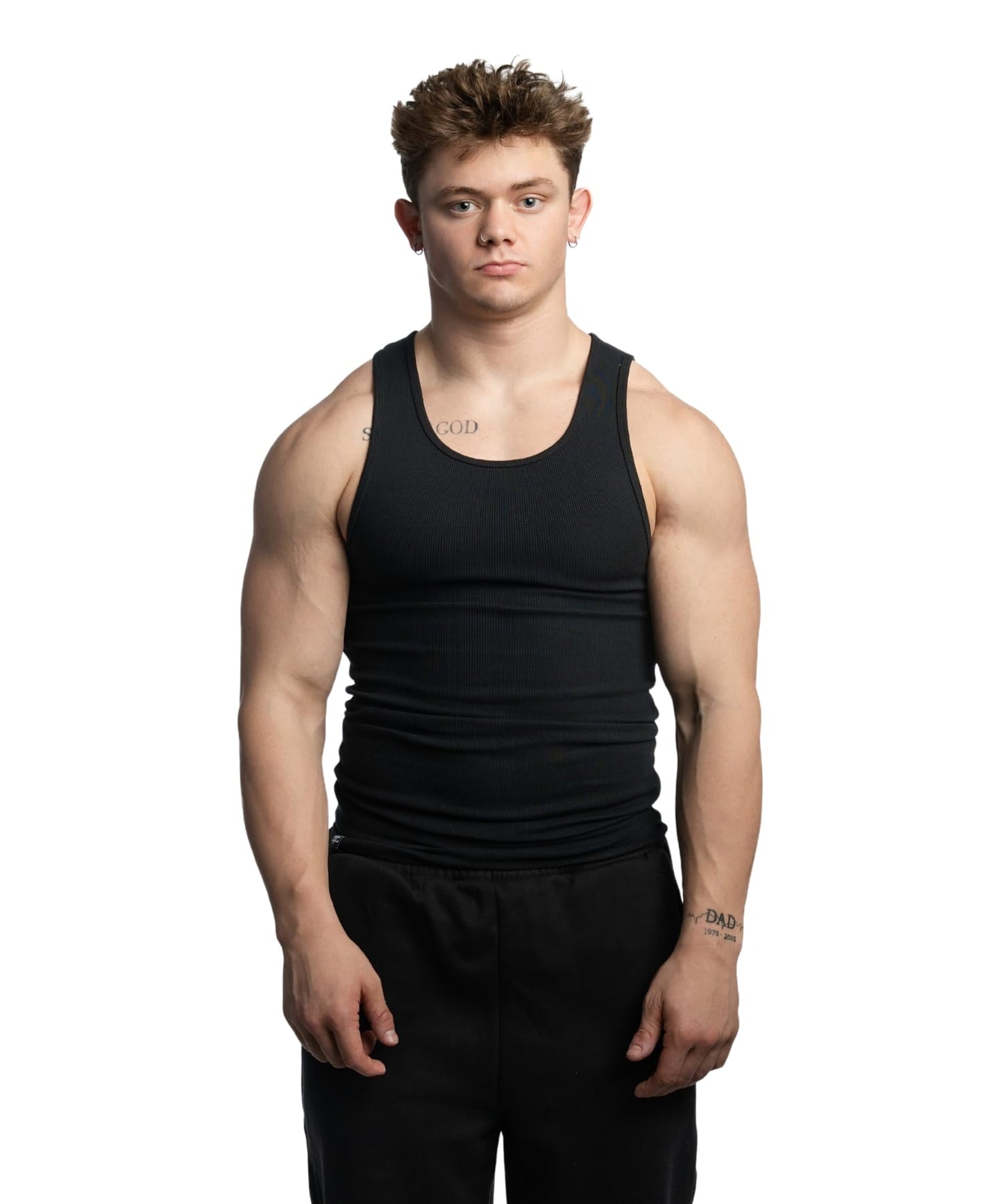 Men's Ribbed Cotton Spandex Tank Top