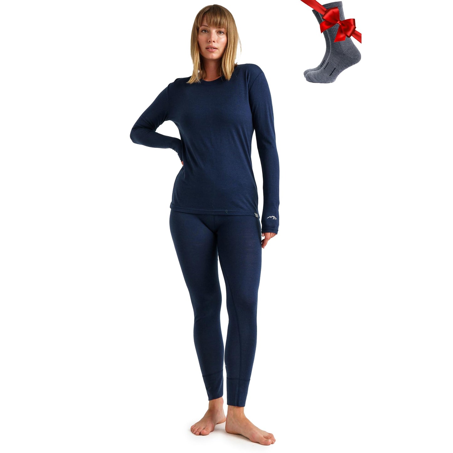 Women's Merino Wool Base Layer Thermal Set Top and Bottom