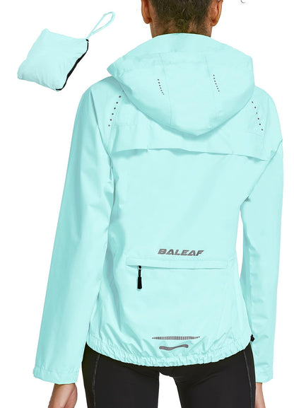 Waterproof Packable Running Cycling Rain Jacket Hooded
