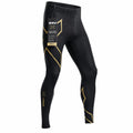 2XU Men’s Light Speed Compression Tights, Compression Pants for Running, Training & Recovery - Medium Black/Gold Reflective