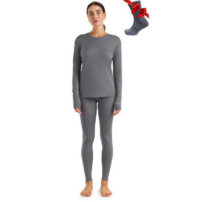 Women's Merino Wool Base Layer Thermal Set Top and Bottom