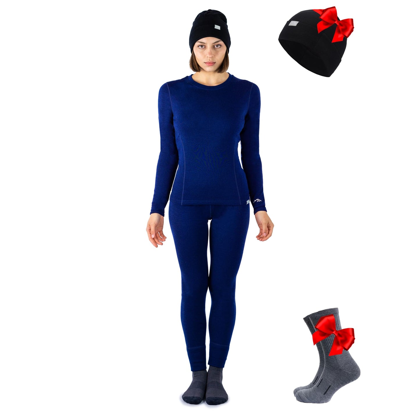 Women's Merino Wool Base Layer Thermal Set Top and Bottom