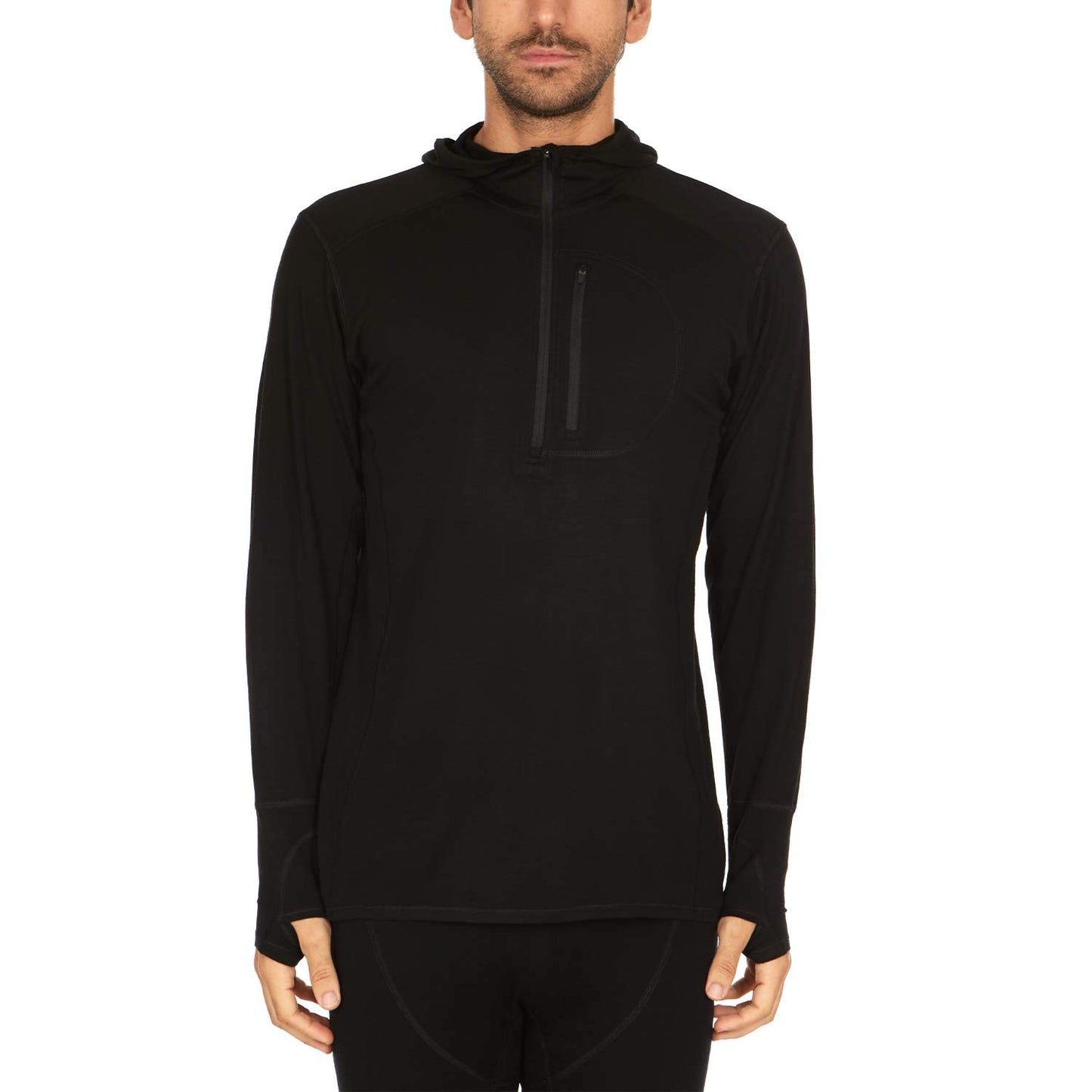 Men's Merino Wool Quarter Zip Sun Hoodie