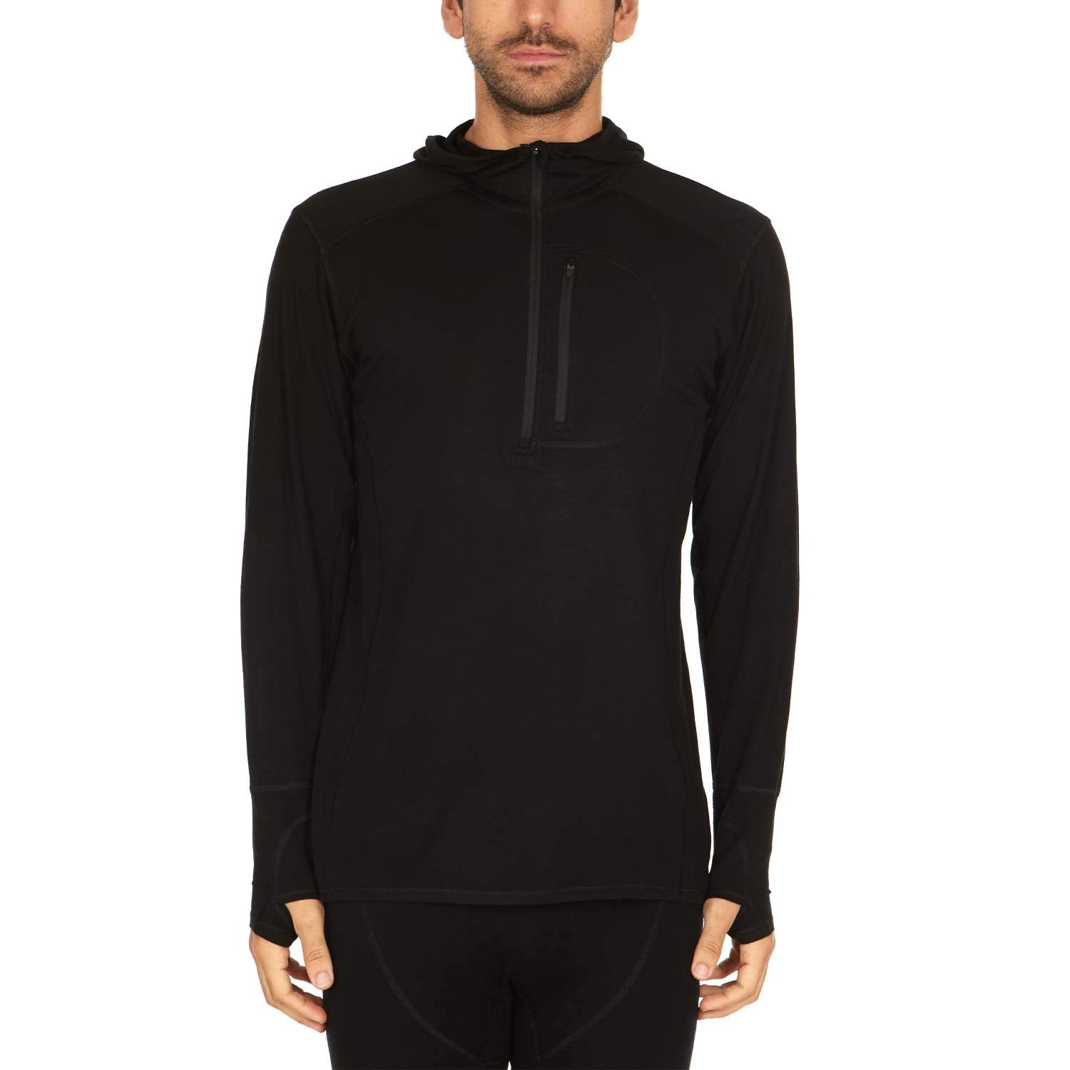 Men's Merino Wool Quarter Zip Sun Hoodie
