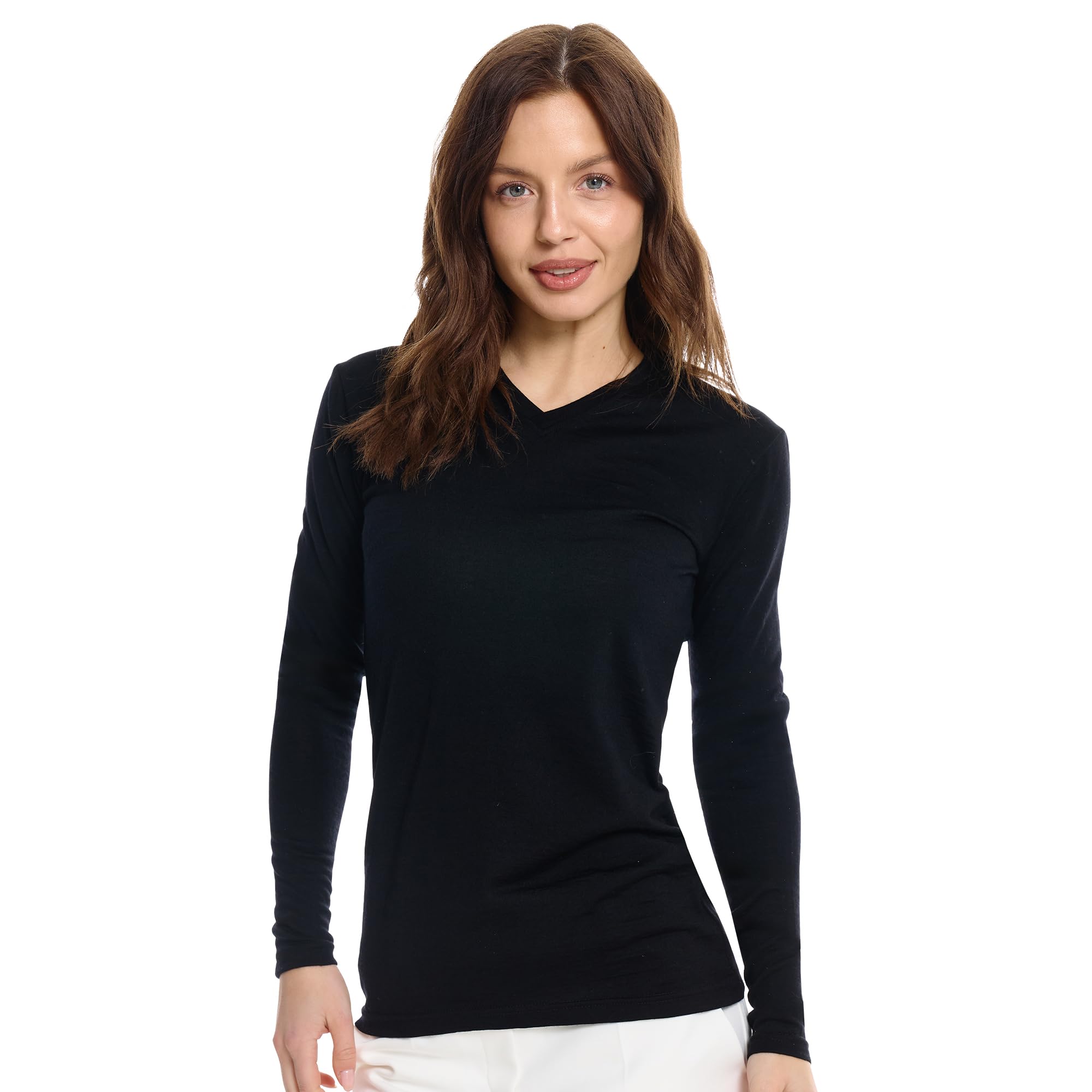 Women's Merino Wool Base Layer Long Sleeve Thermal Hiking Shirt