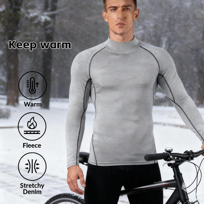 Men's 3-Pack Fleece Thermal Compression Shirts Long Sleeve