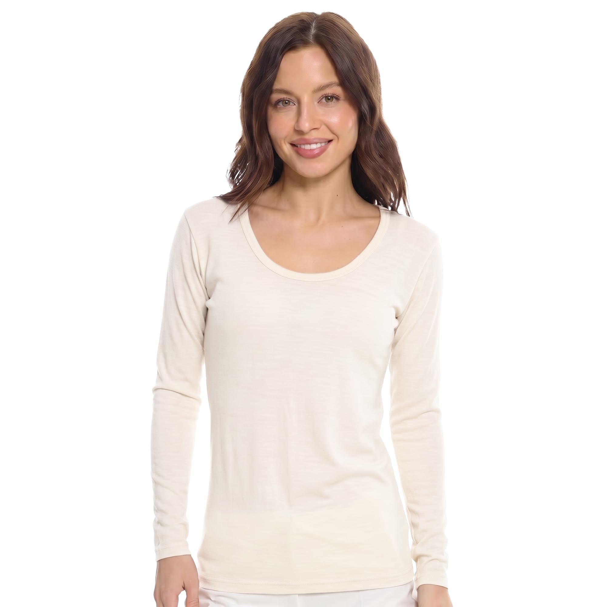 Women's Merino Wool Base Layer Long Sleeve Thermal Hiking Shirt