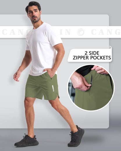 2 Pack Quick Dry 7 Inch Workout Gym Shorts