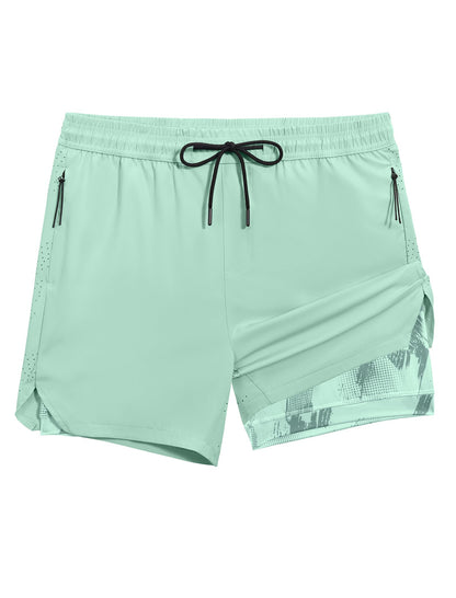 2-in-1 Compression Lined Running Gym Shorts