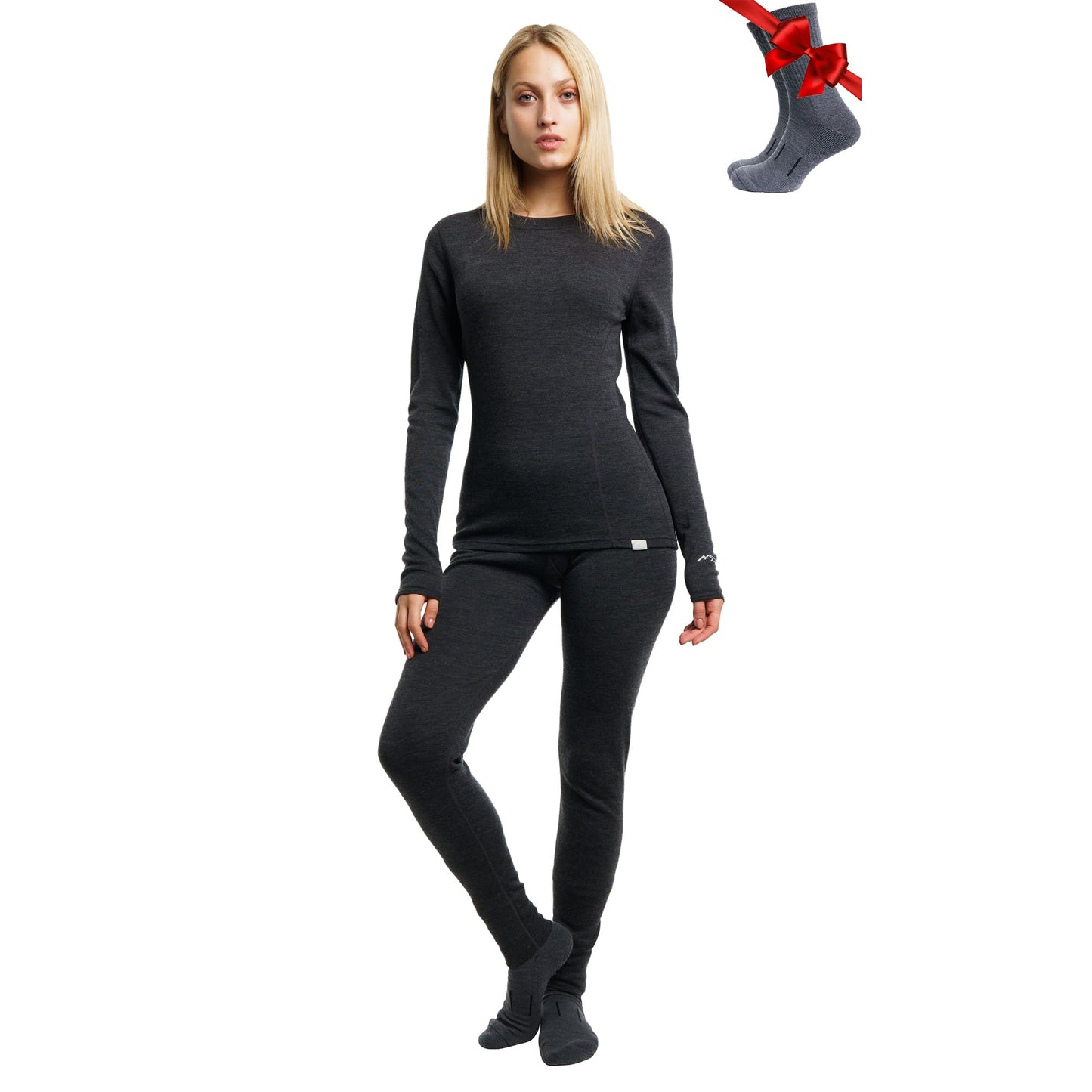 Women's Merino Wool Base Layer Thermal Set Top and Bottom