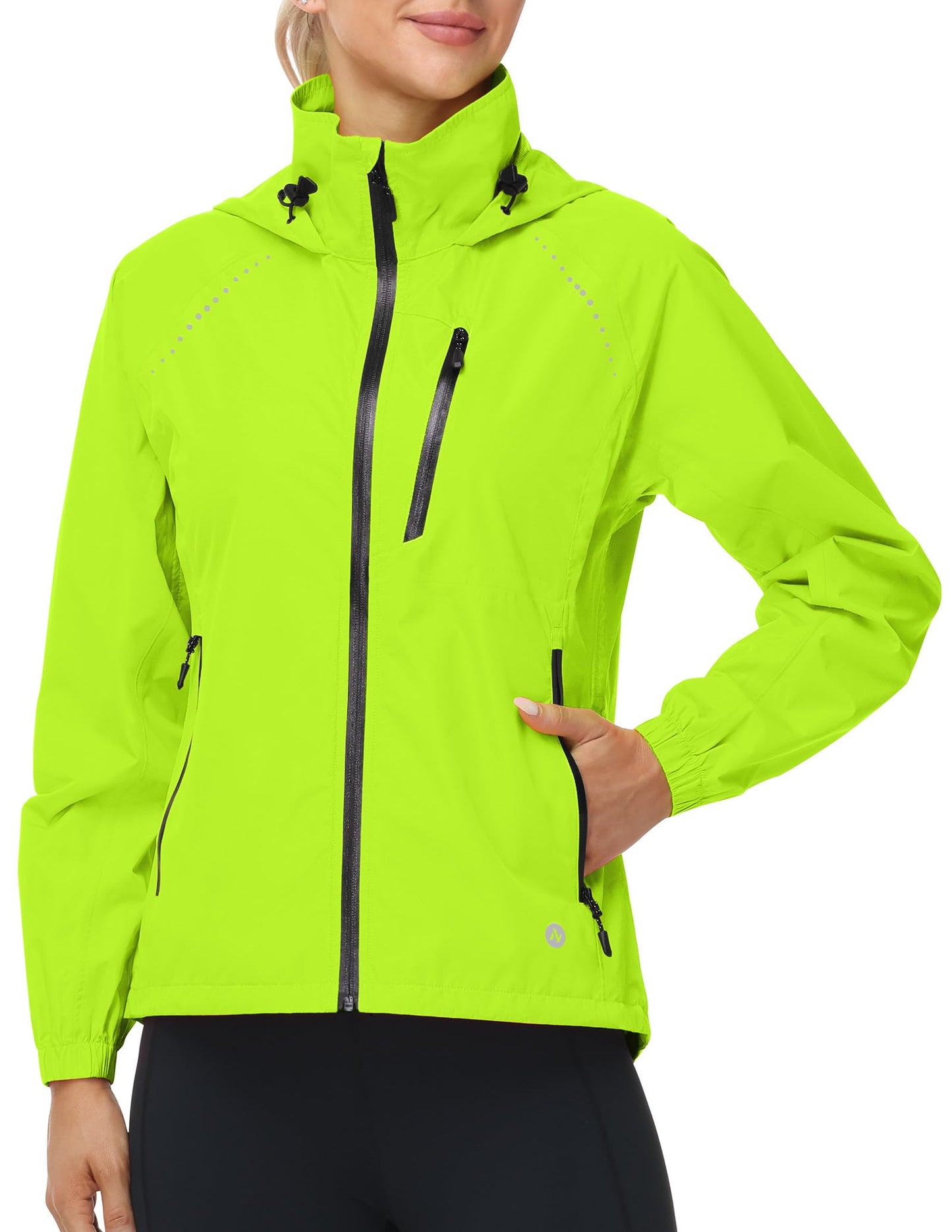 Waterproof Reflective Cycling Rain Jacket Hooded