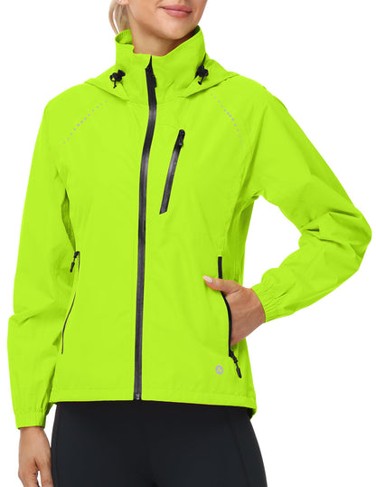 Waterproof Reflective Cycling Rain Jacket Hooded