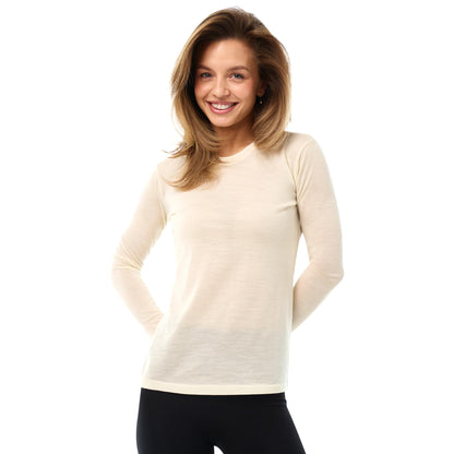 Women's Merino Wool Base Layer Long Sleeve Thermal Hiking Shirt