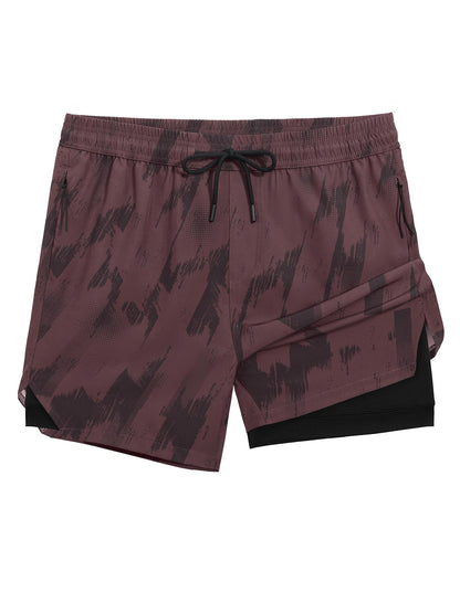 2-in-1 Compression Lined Running Gym Shorts