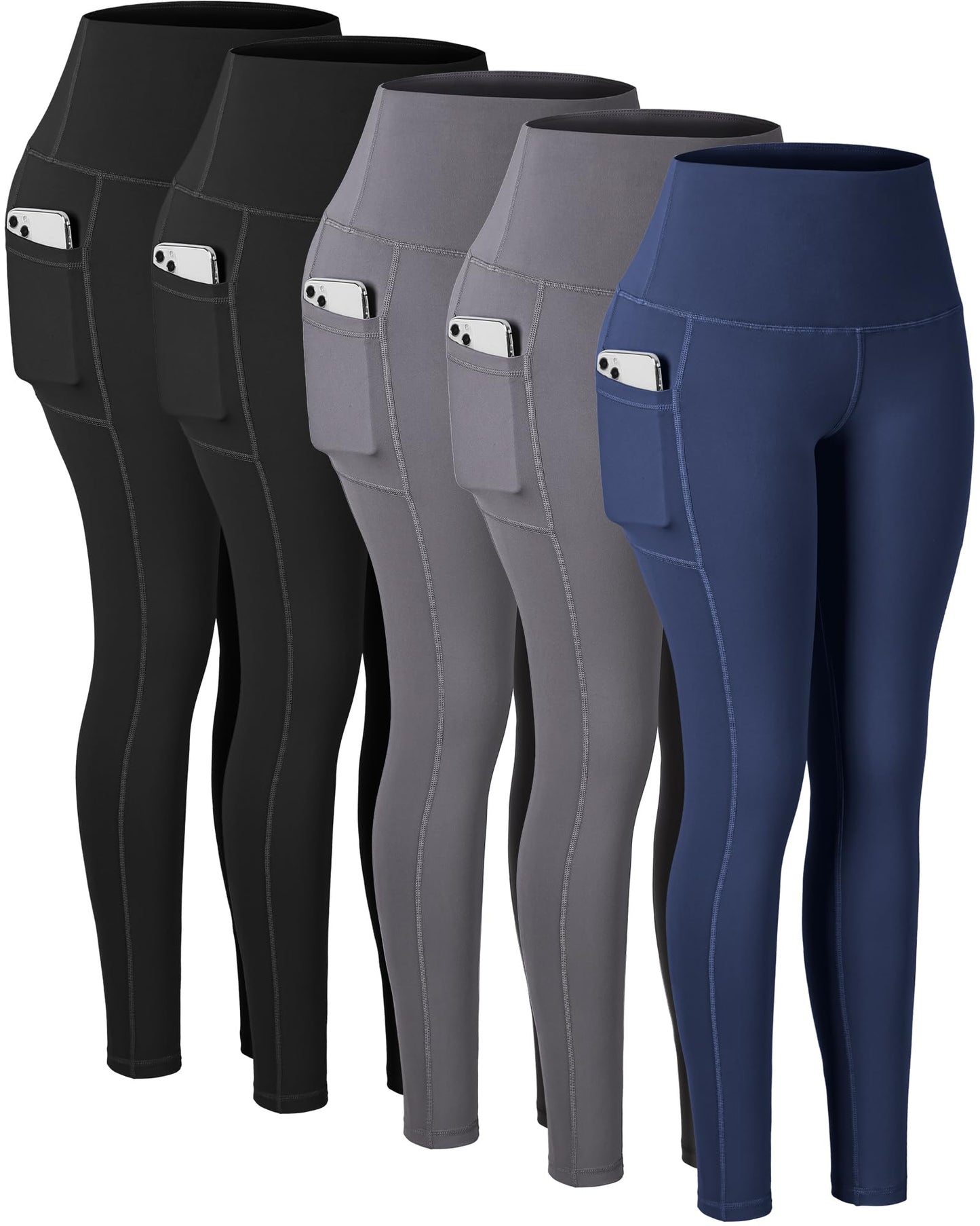 Women's High Waisted Pocket Yoga Leggings Tummy Control