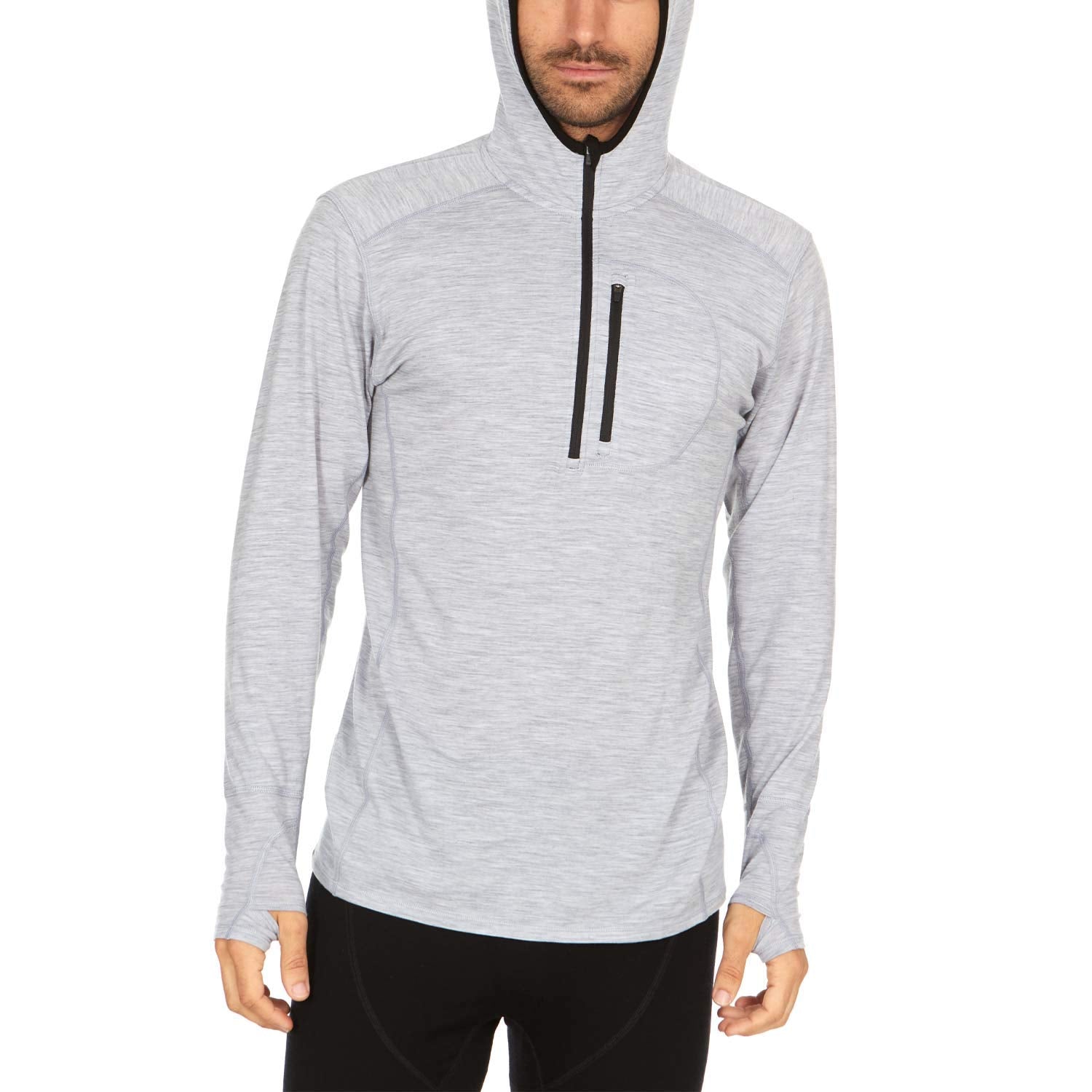 Men's Merino Wool Quarter Zip Sun Hoodie