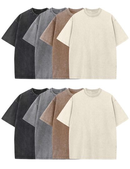 Men's Oversized Acid Wash Heavyweight Cotton T-Shirt