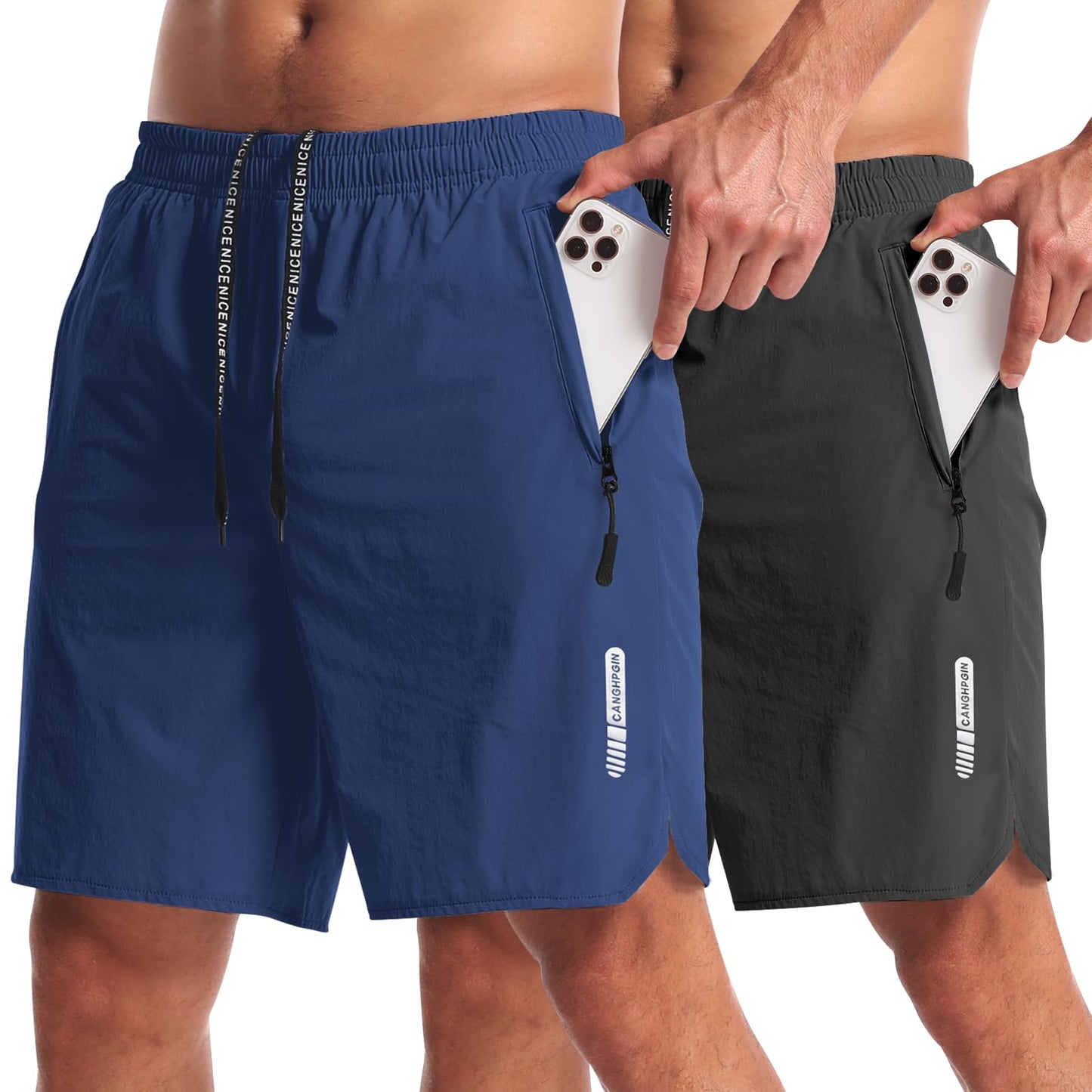 2 Pack Quick Dry 7 Inch Workout Gym Shorts