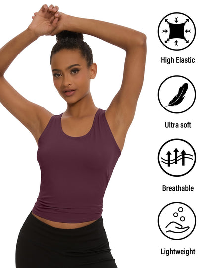 5-Pack Women's Racerback Workout Crop Tank Tops