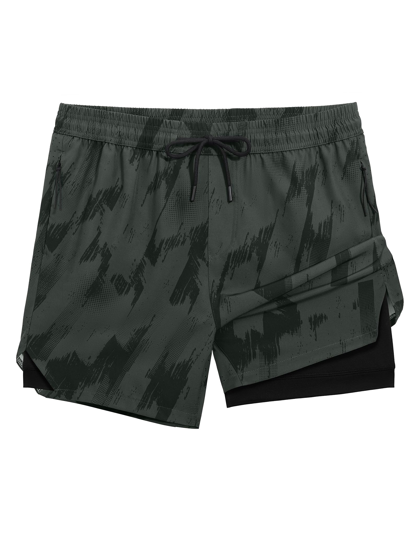 2-in-1 Compression Lined Running Gym Shorts