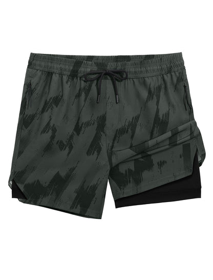 2-in-1 Compression Lined Running Gym Shorts