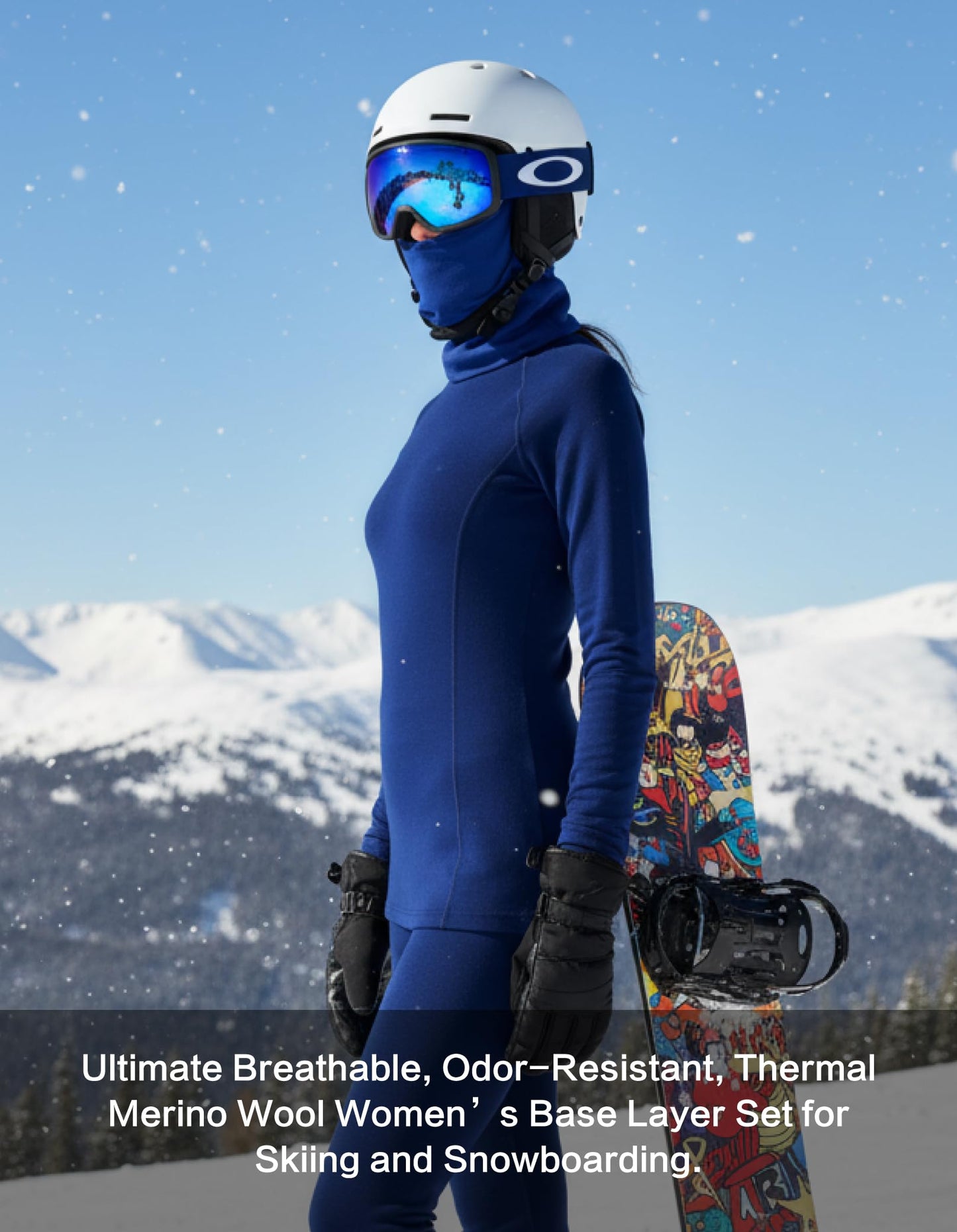 Women's Merino Wool Thermal Base Layer Set Top and Bottom