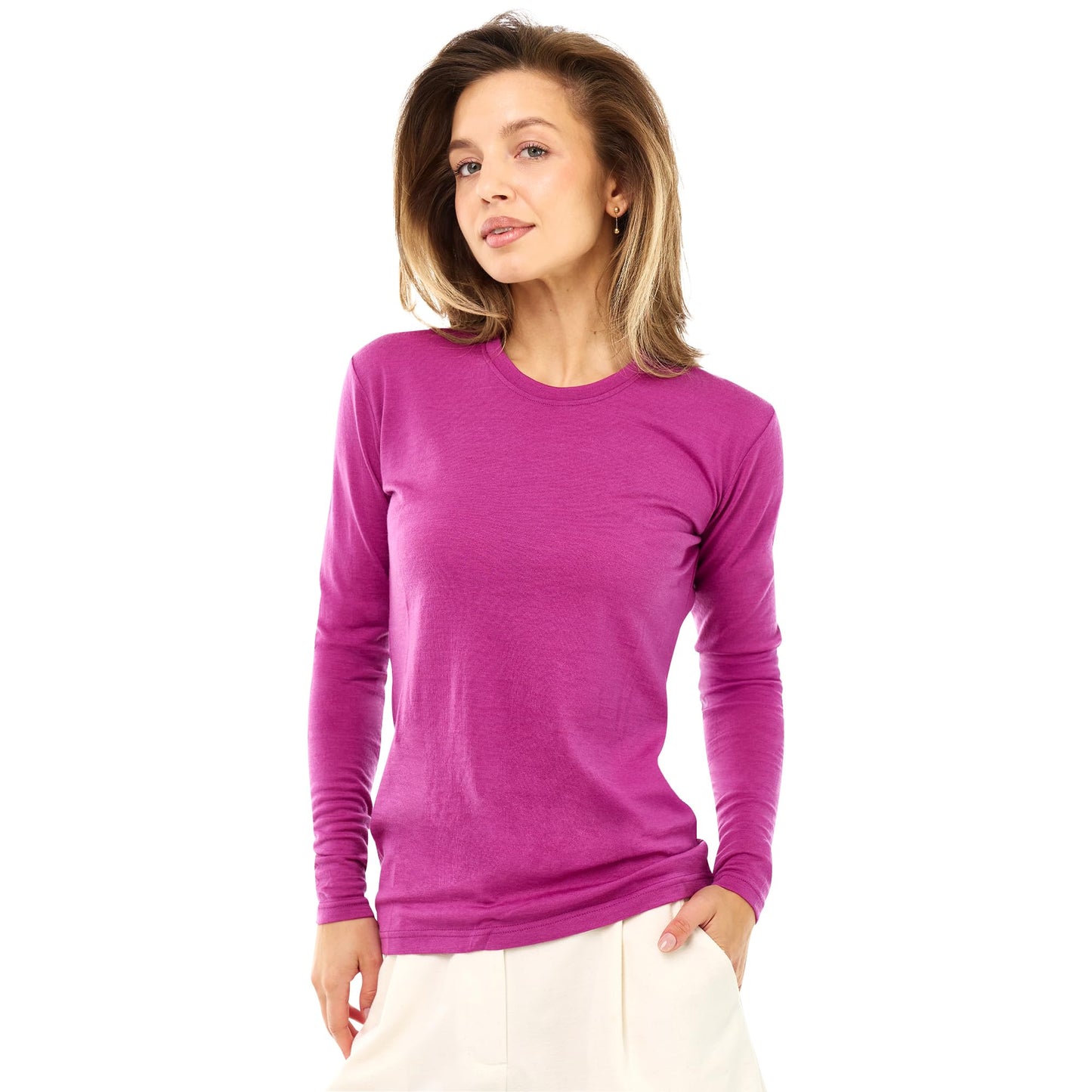 Women's Merino Wool Base Layer Long Sleeve Thermal Hiking Shirt