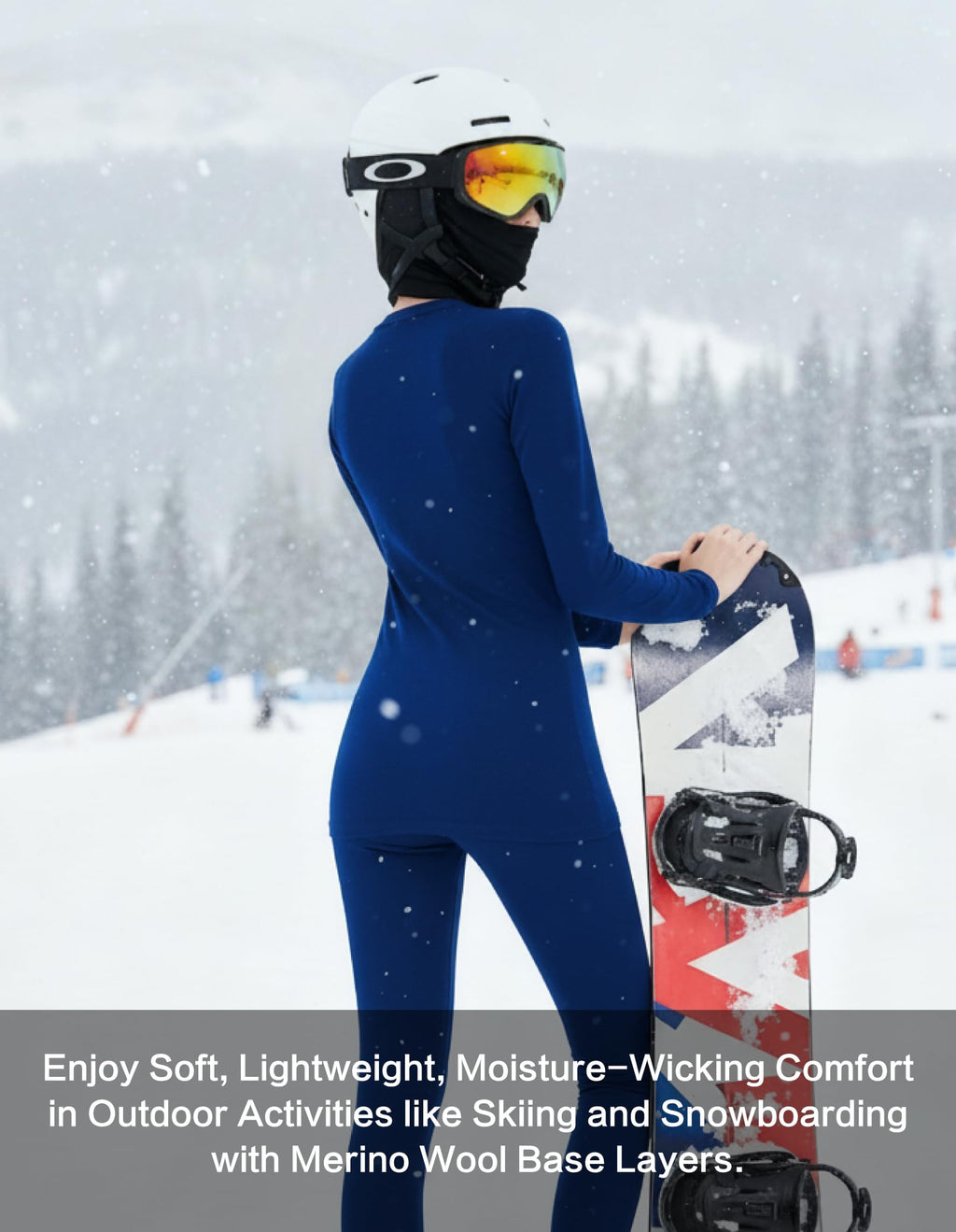 Women's Merino Wool Thermal Base Layer Set Top and Bottom