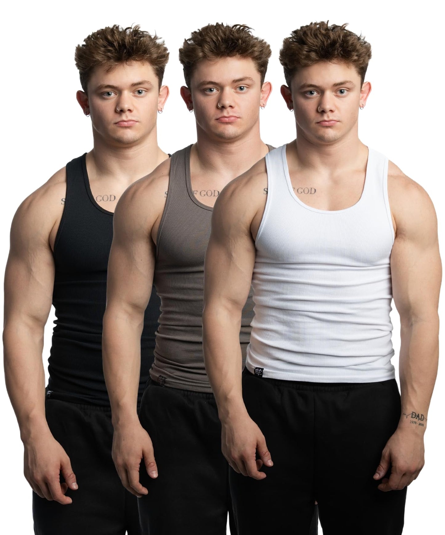 Men's Ribbed Cotton Spandex Tank Top