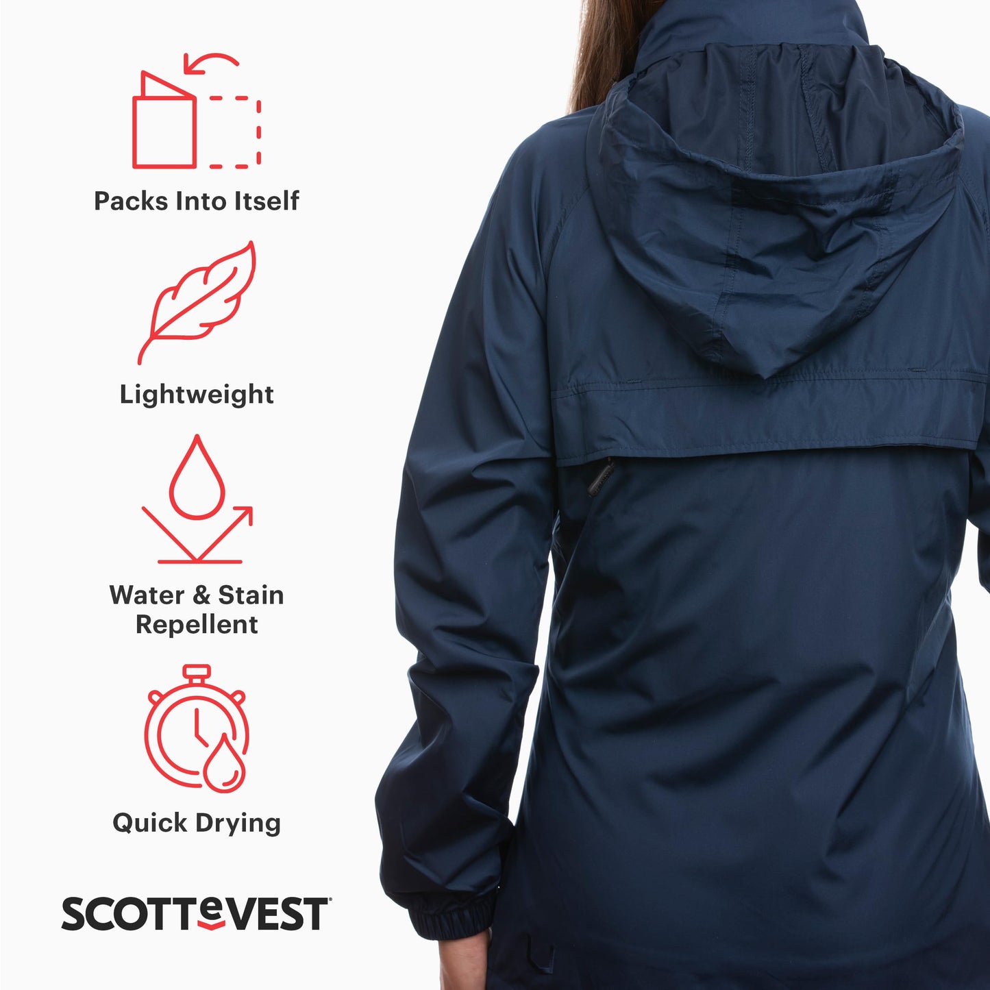 Lightweight Water Repellent Windbreaker Jacket 19 Pockets