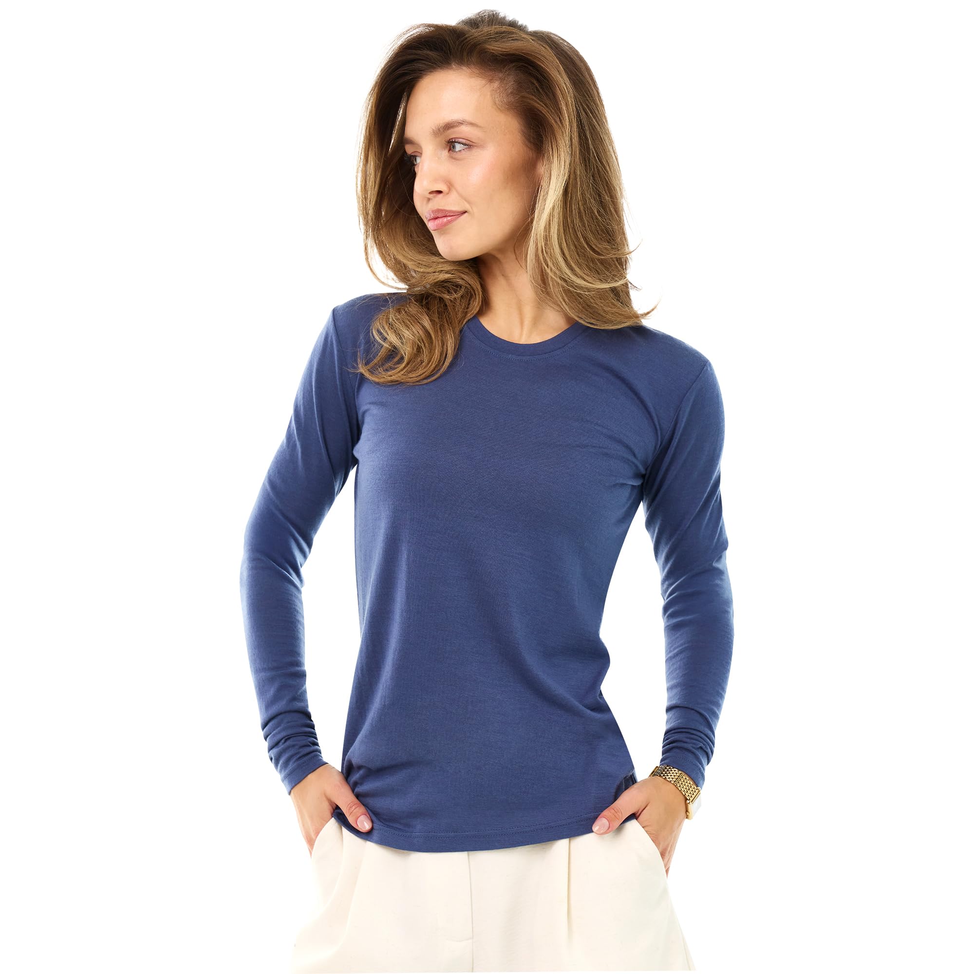 Women's Merino Wool Base Layer Long Sleeve Thermal Hiking Shirt