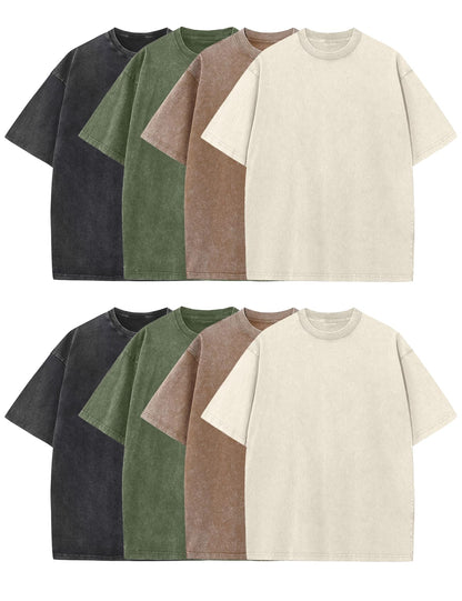 Men's Oversized Acid Wash Heavyweight Cotton T-Shirt