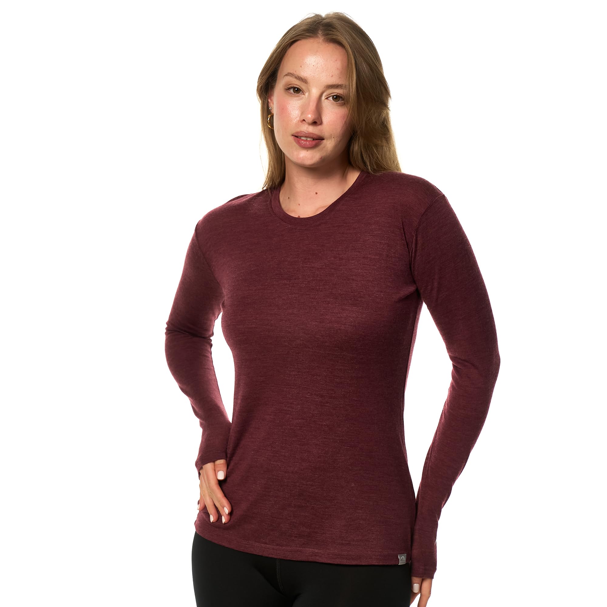 Women's Merino Wool Base Layer Long Sleeve Thermal Hiking Shirt