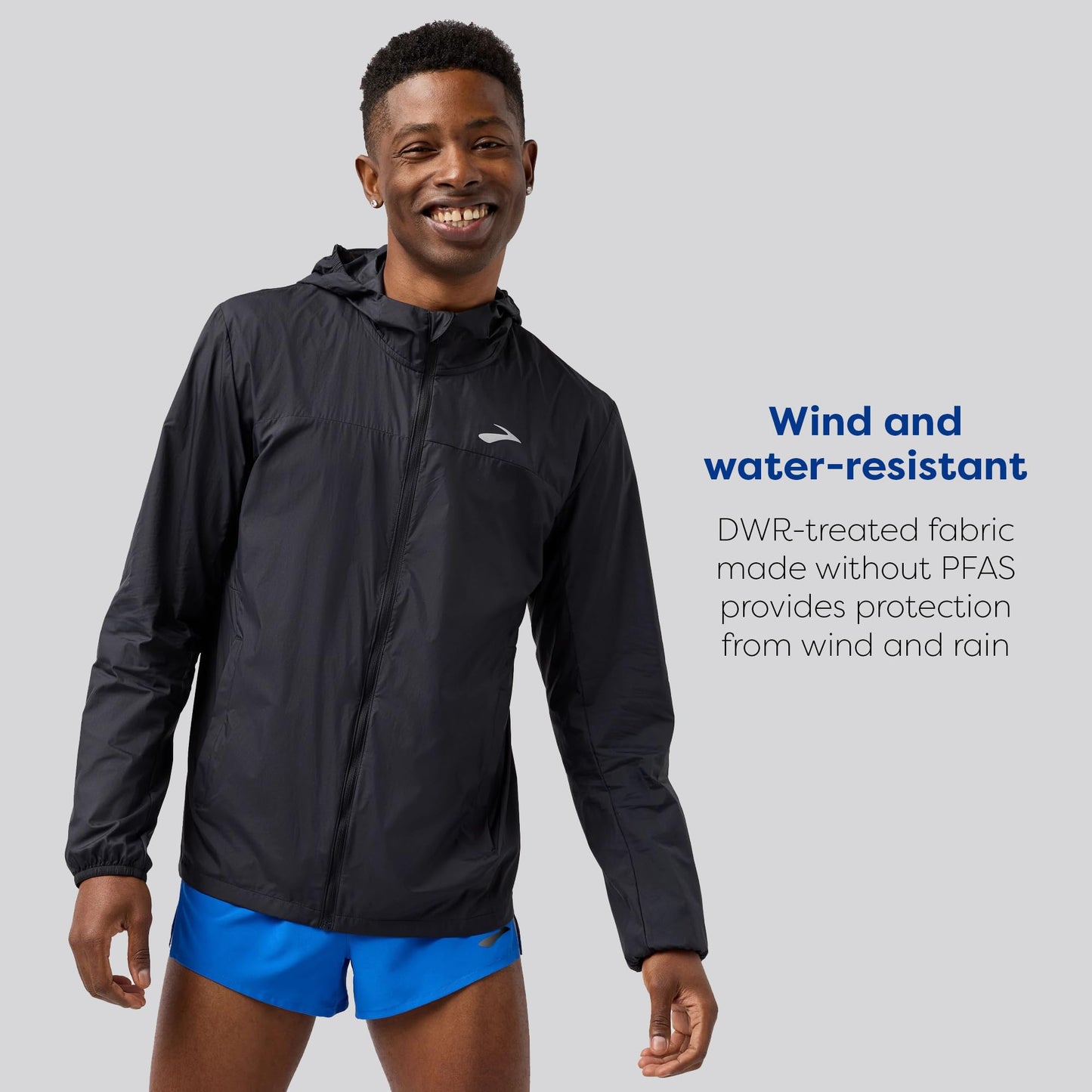 Packable Water Resistant Running Jacket UPF 50+