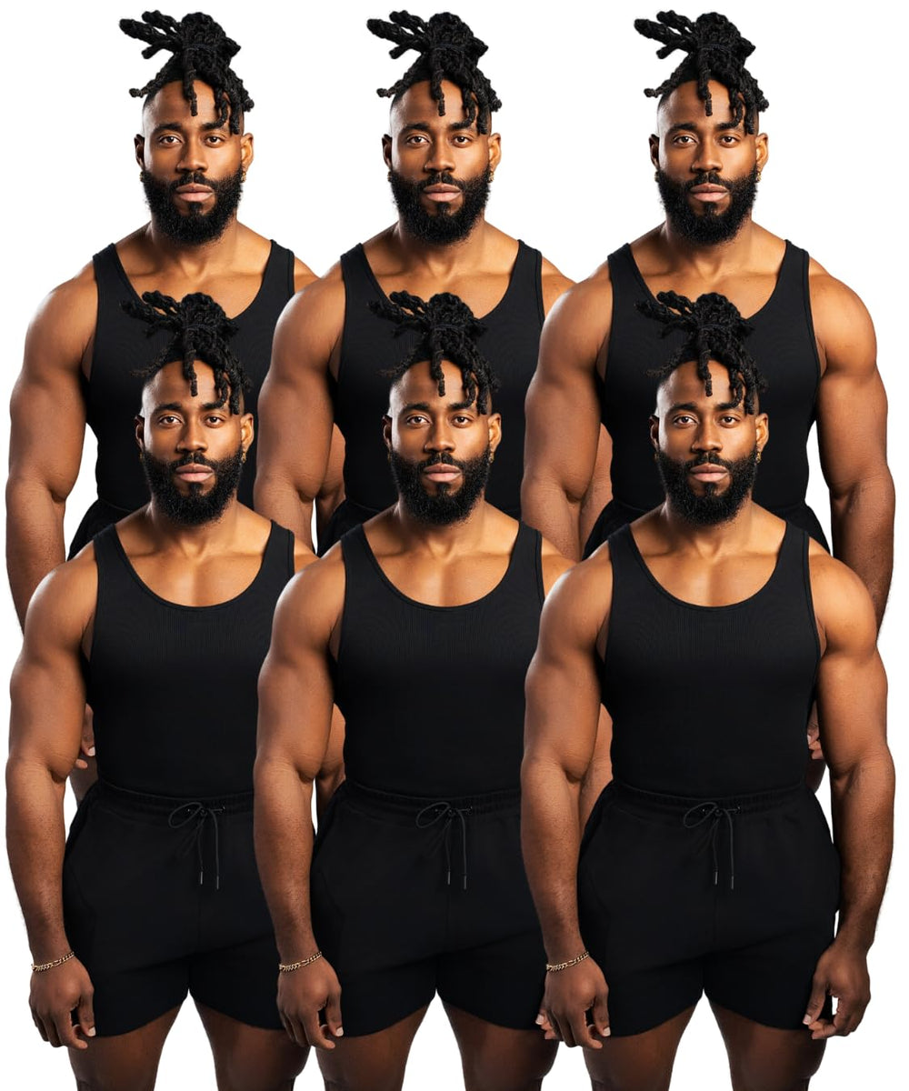 Men's Ribbed Cotton Spandex Tank Top