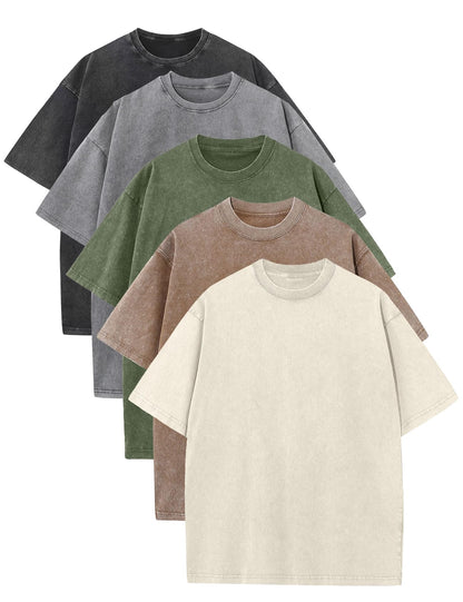 Men's Oversized Acid Wash Heavyweight Cotton T-Shirt