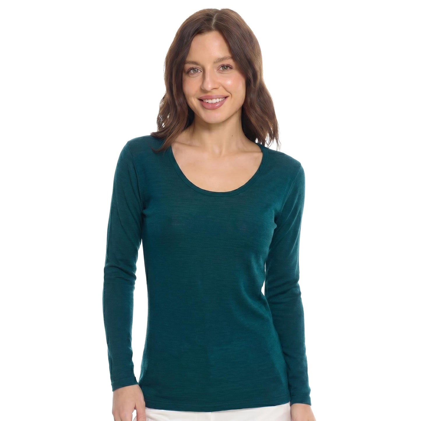 Women's Merino Wool Base Layer Long Sleeve Thermal Hiking Shirt